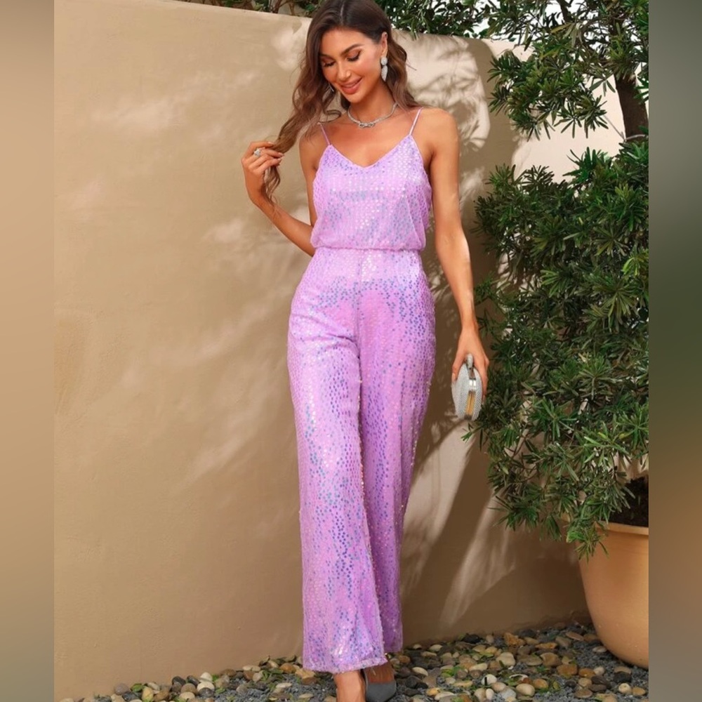 PINK SPARKLE JUMPSUIT